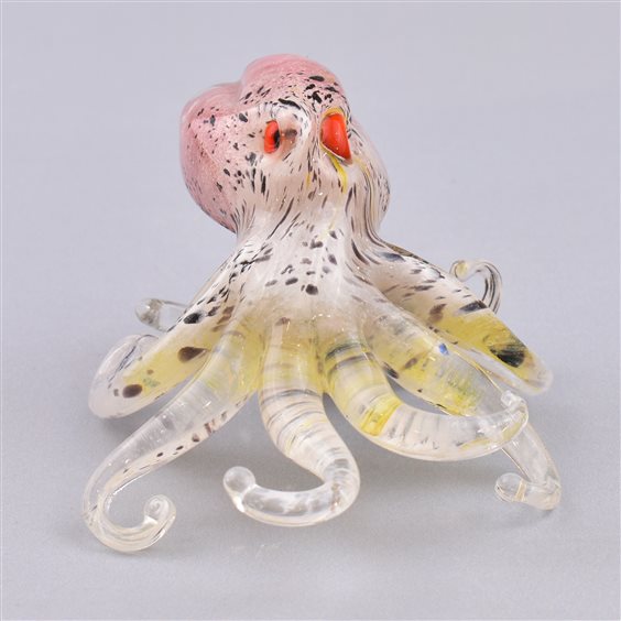 Sculpture Artigianale Collezione Prestige in Glass POLIPO ROSA - POLIPO ROSA